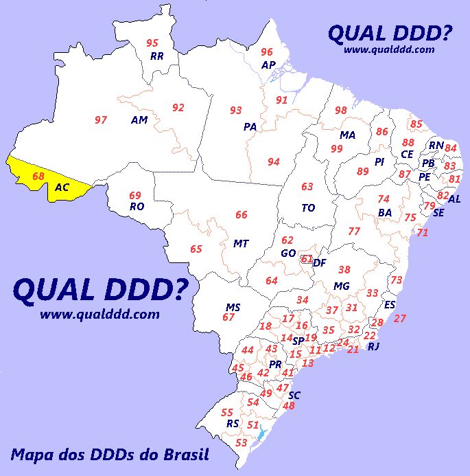 Mapa de DDD do Acre