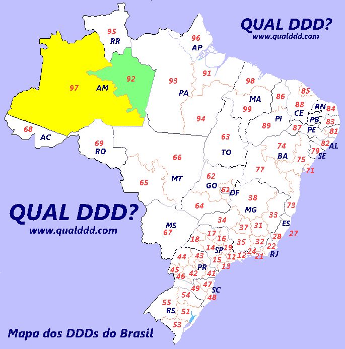 Mapa de DDD do Amazonas