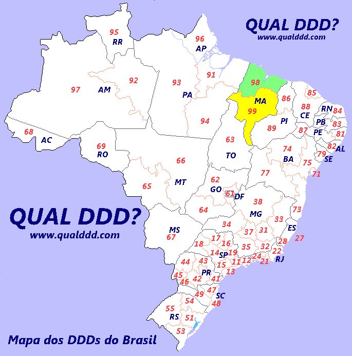 Mapa de DDD do Maranhão