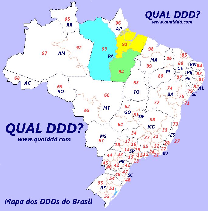 Mapa de DDD do Pará
